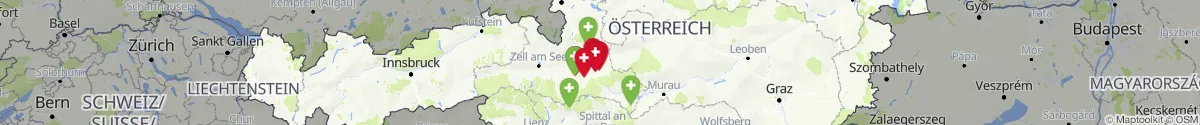 Kartenansicht für Apotheken-Notdienste in der Nähe von Untertauern (Sankt Johann im Pongau, Salzburg)